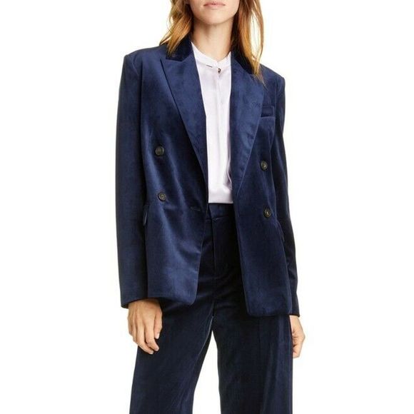 Vince Jackets & Blazers - Vince Velvet Blazer 6 Double Breasted Peak Lapel